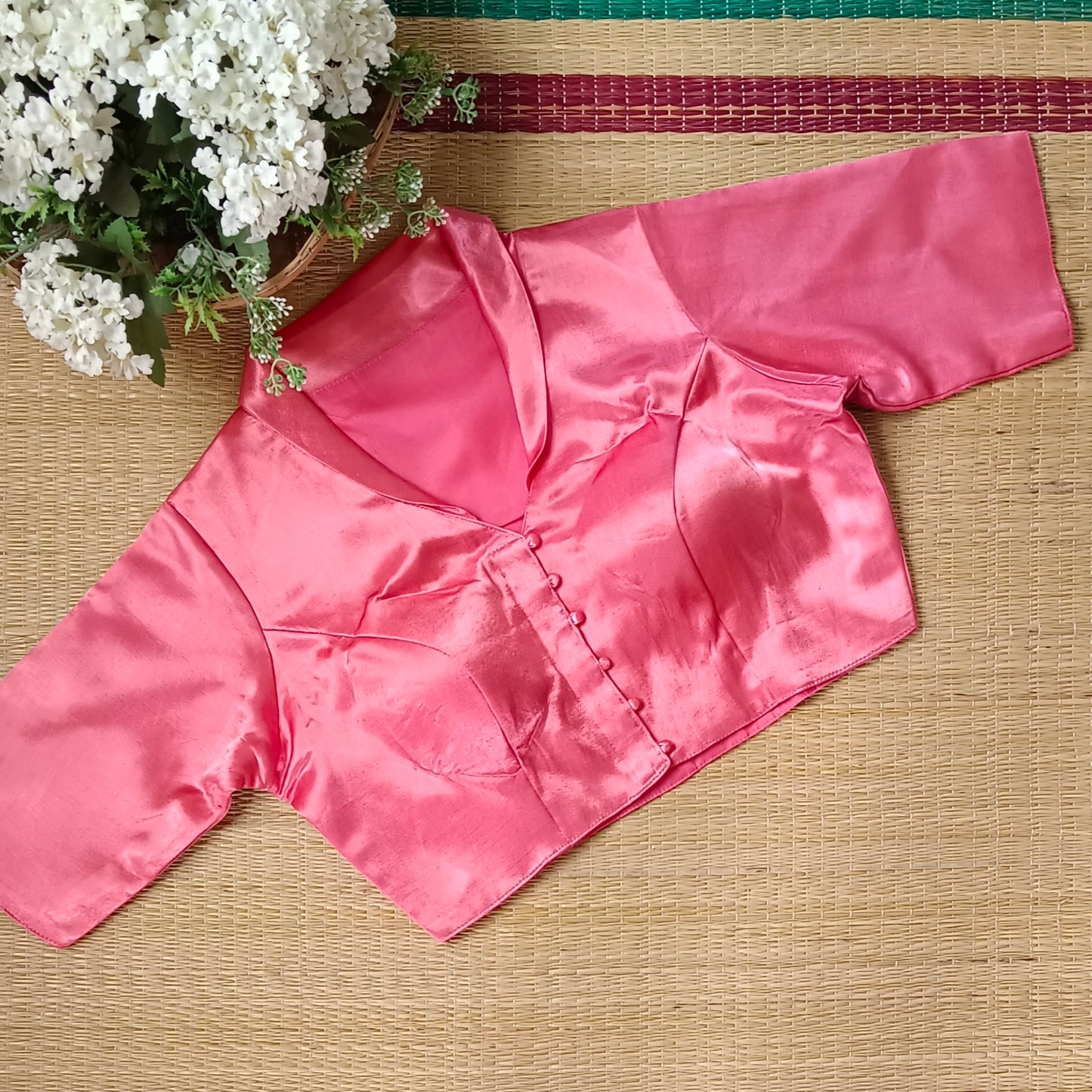 Peach Collar Neck Blouse