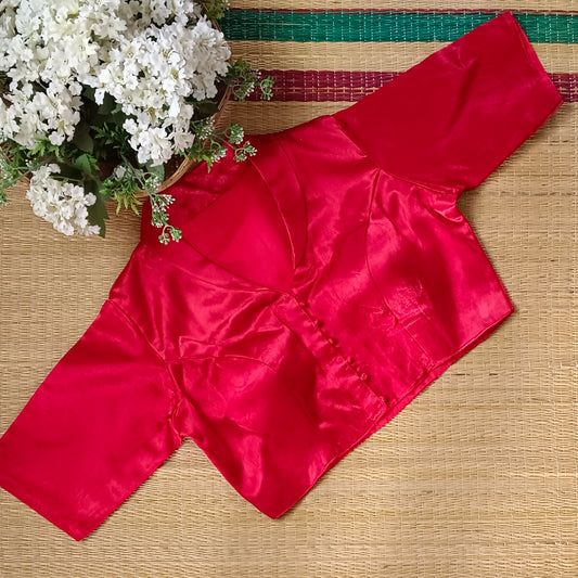 Red Collar Neck Blouse