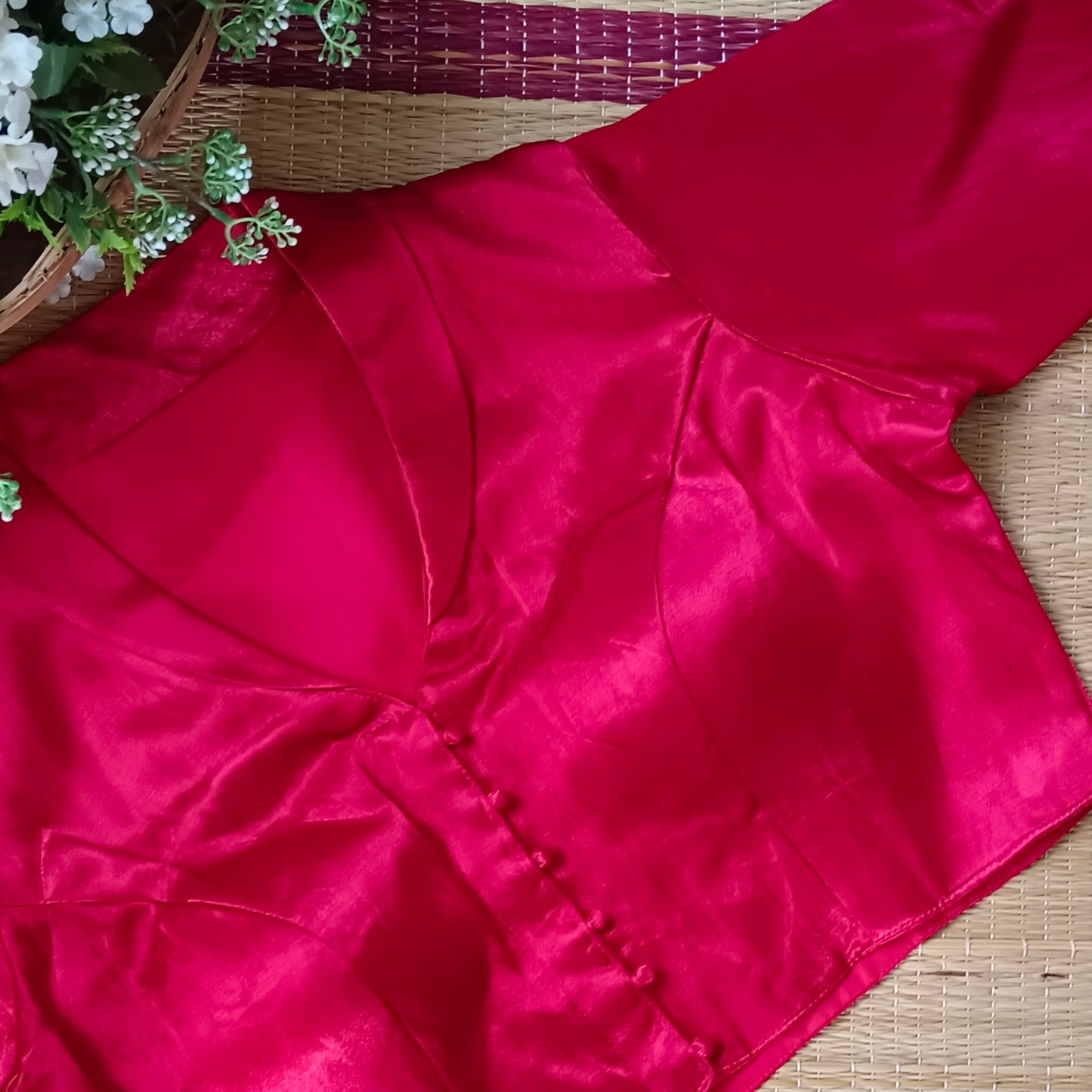 Red Collar Neck Blouse