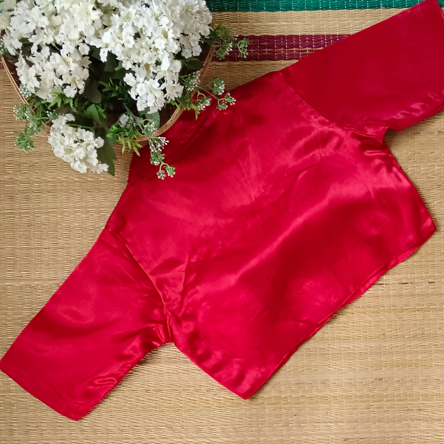 Red Collar Neck Blouse