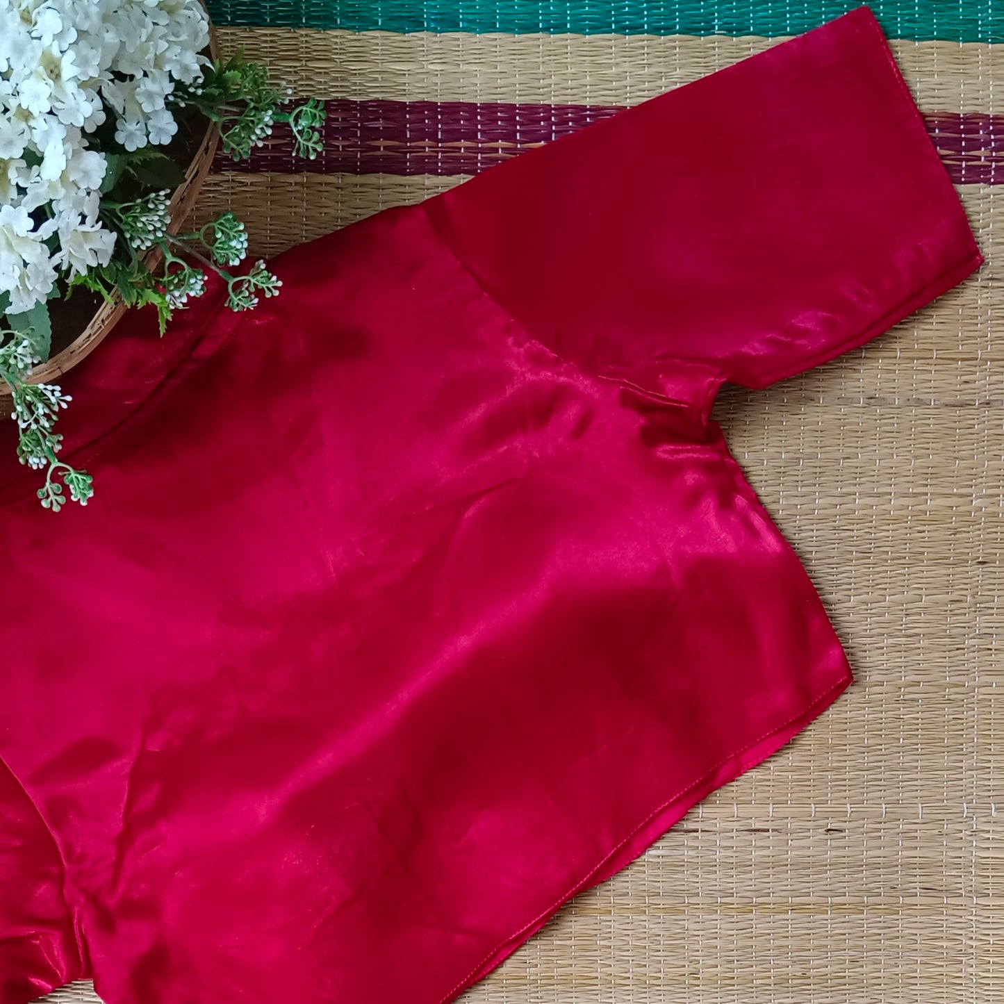 Red Collar Neck Blouse