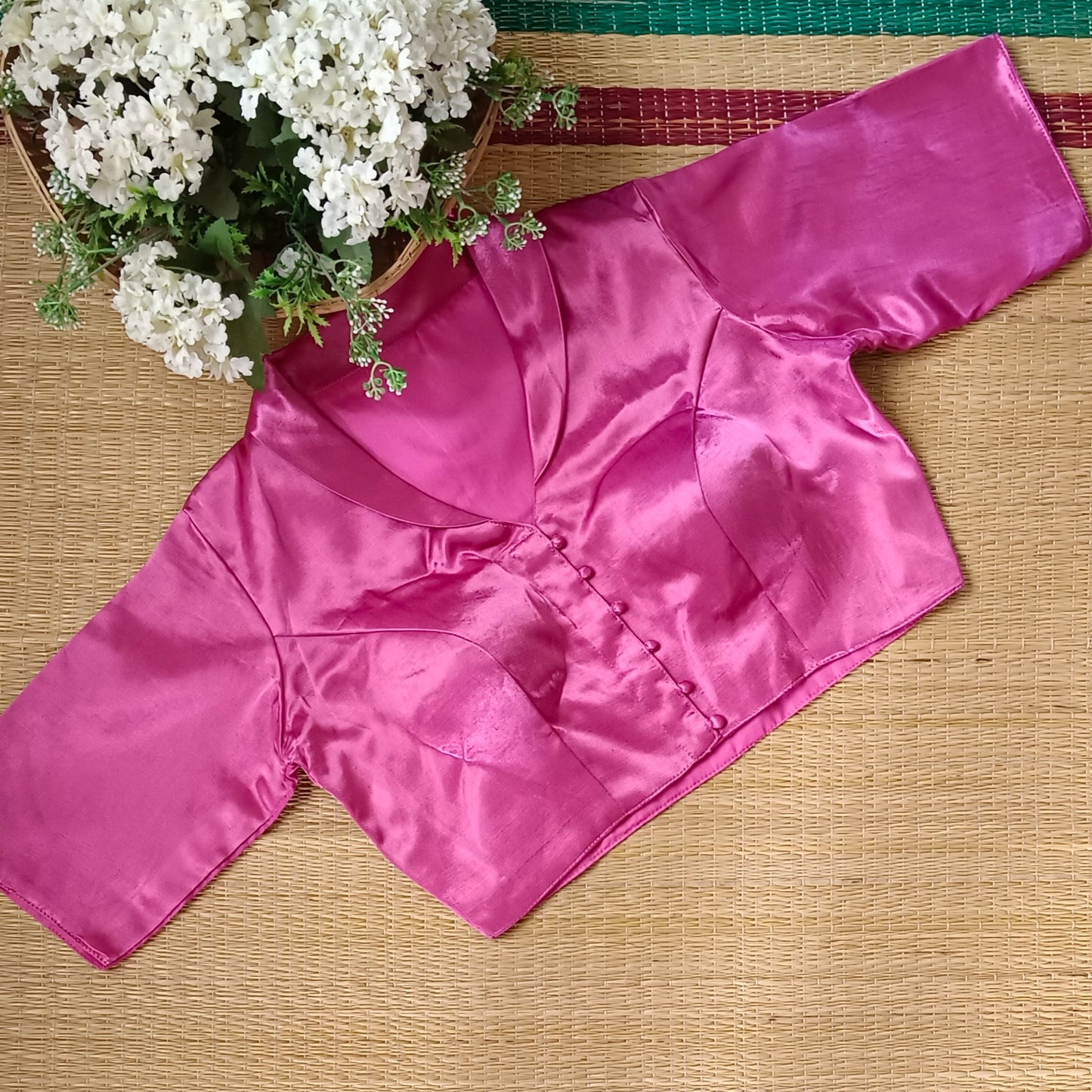 Onion Pink Collar Neck Blouse