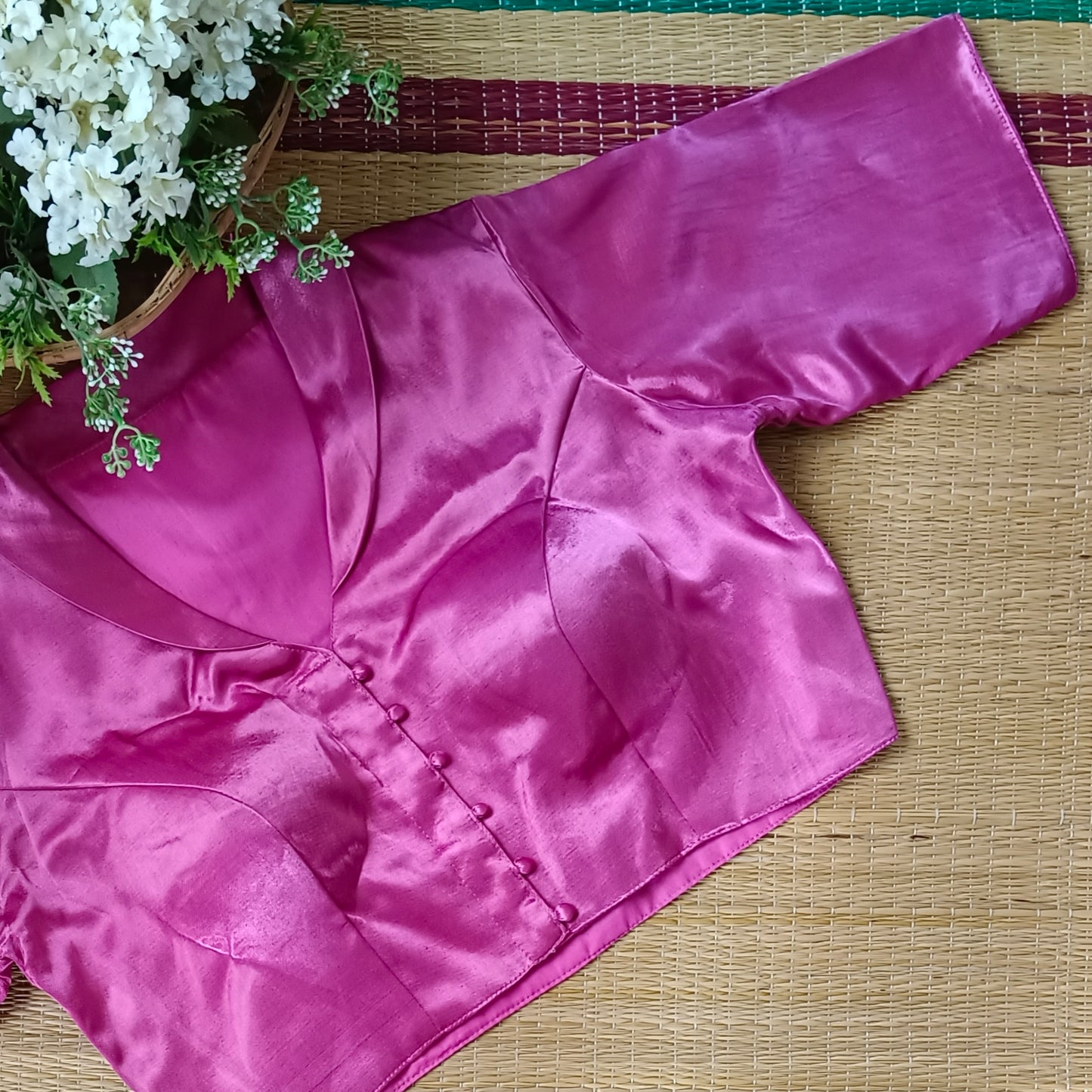 Onion Pink Collar Neck Blouse