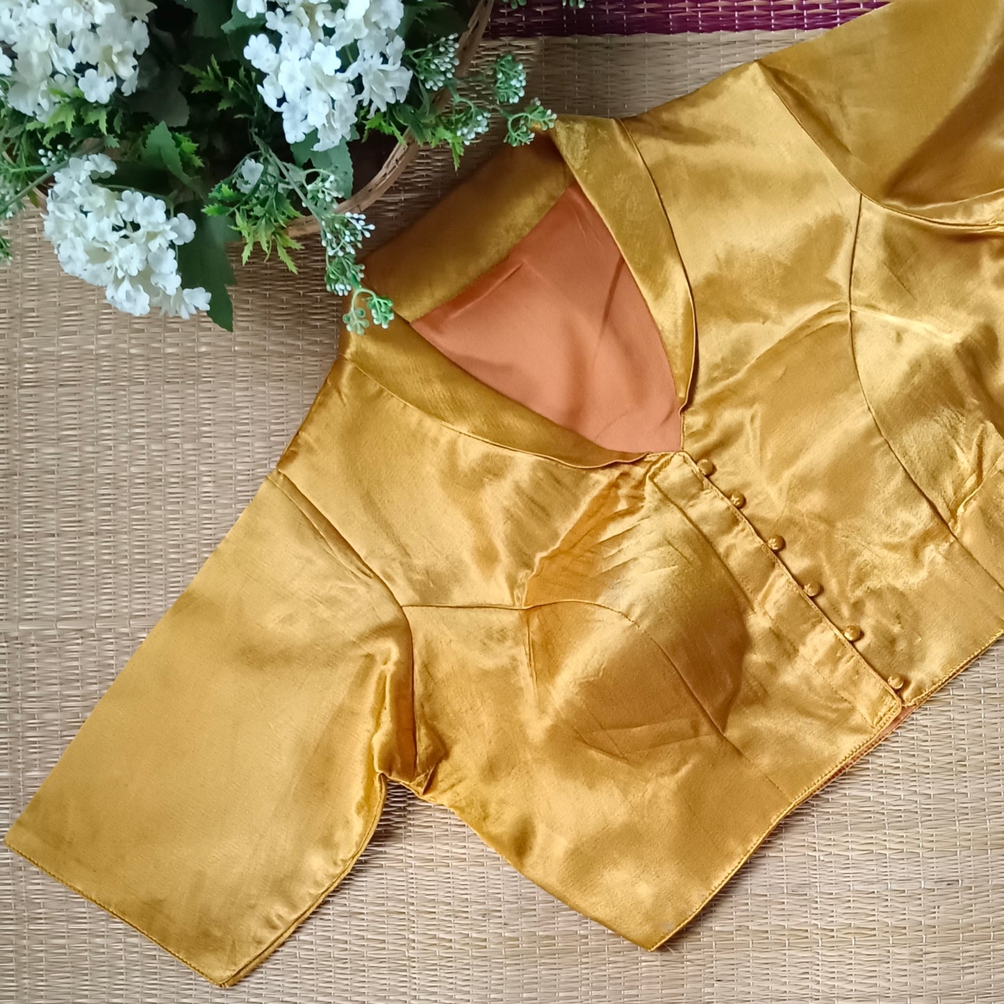 Mustard Golden Collar Neck Blouse