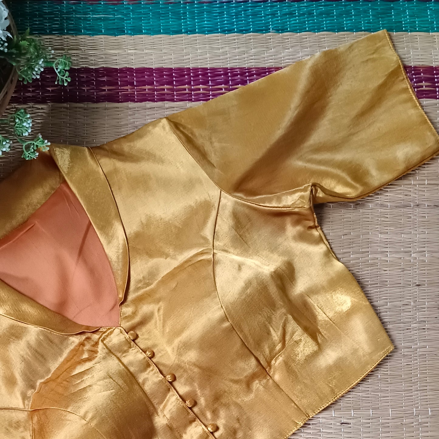 Mustard Golden Collar Neck Blouse