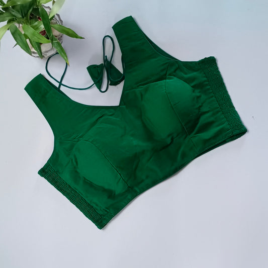 Green plain flexifit blouse (attachable sleeves)
