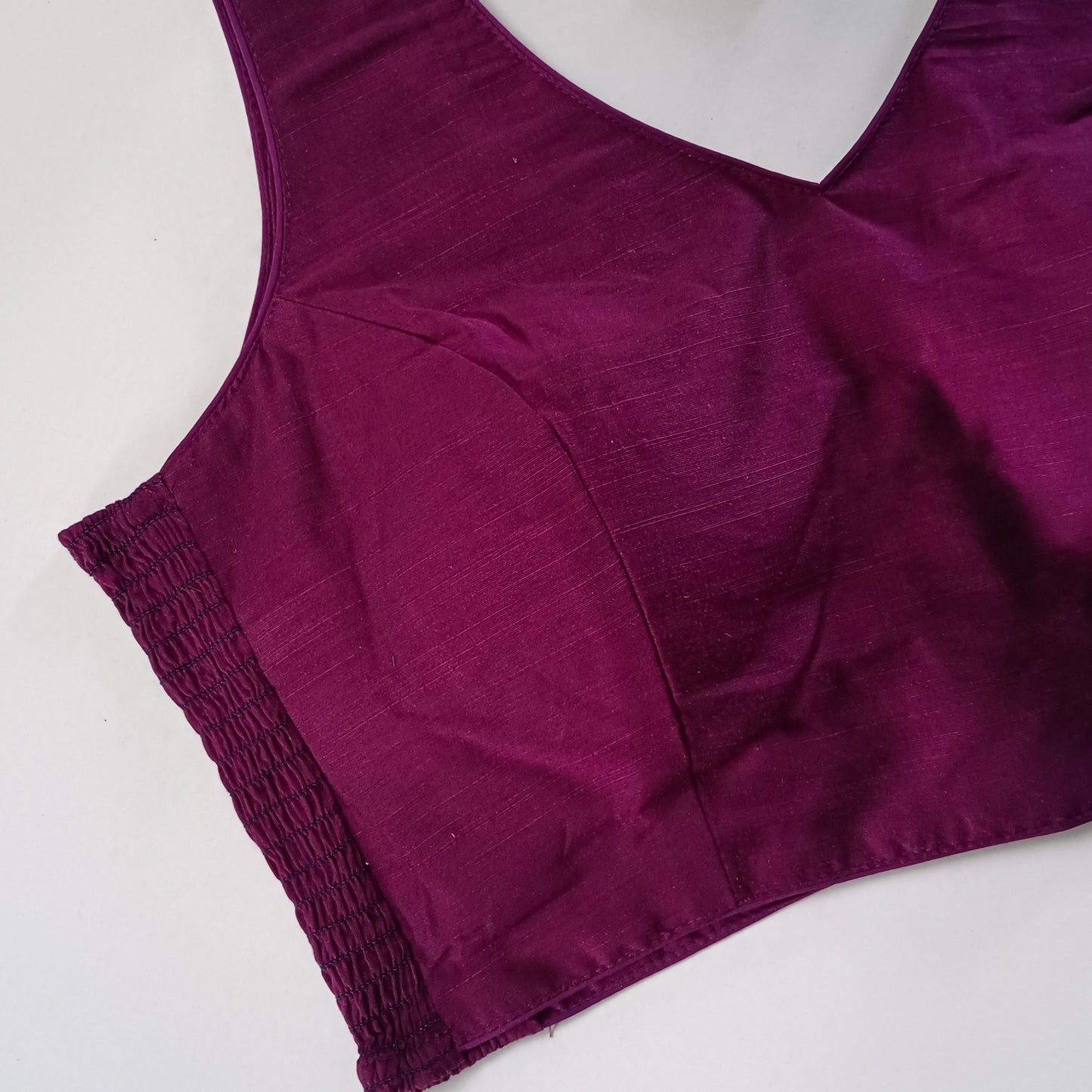 Wine plain flexifit blouse (attachable sleeves)