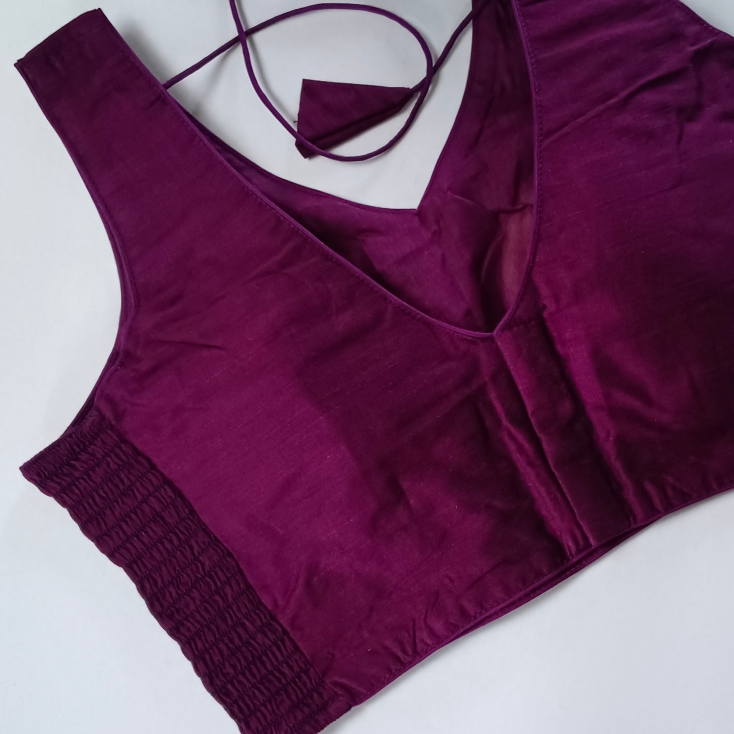 Wine plain flexifit blouse (attachable sleeves)