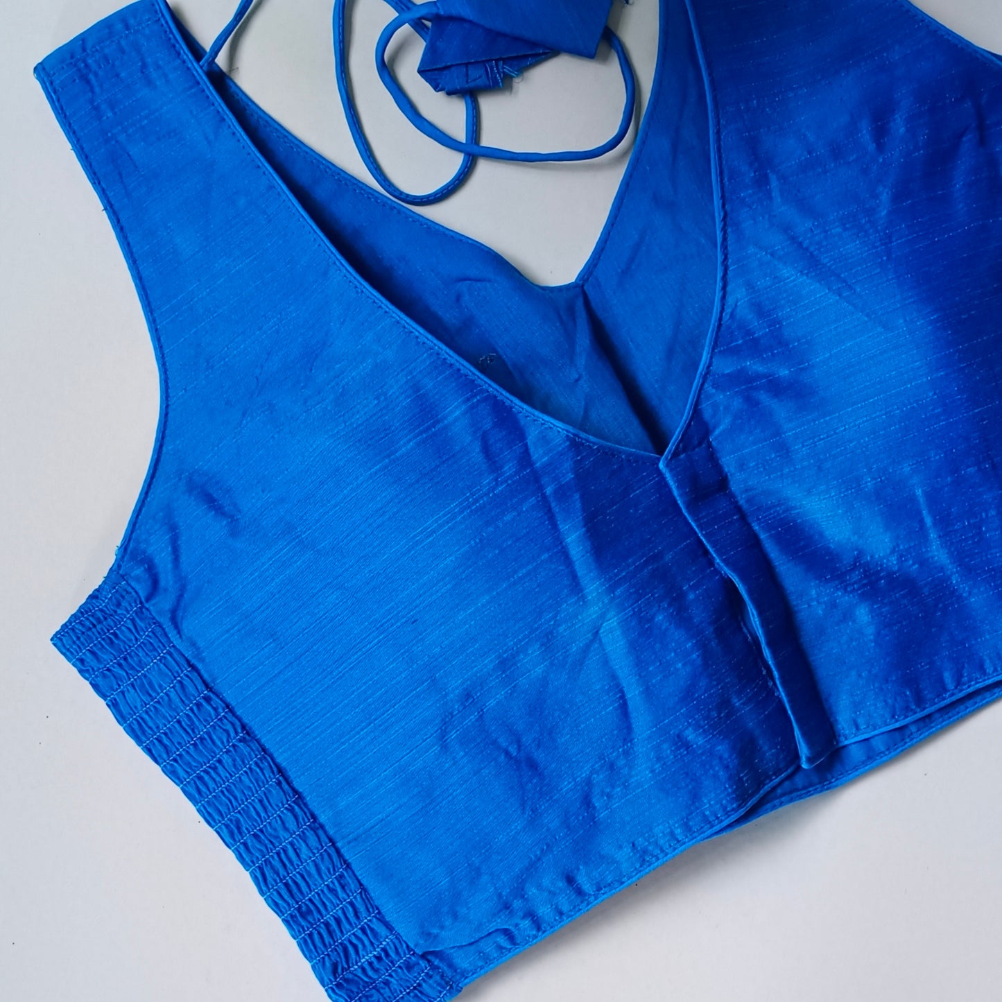 Blue plain flexifit blouse (attachable sleeves)