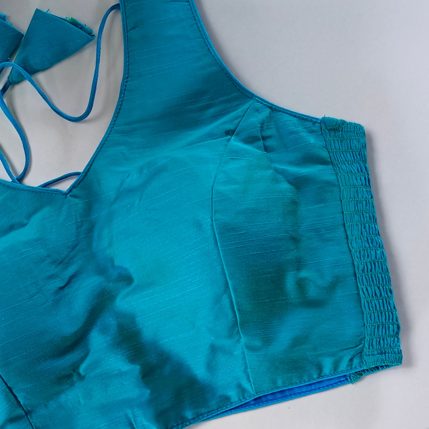 Rama blue plain flexifit blouse (attachable sleeves)