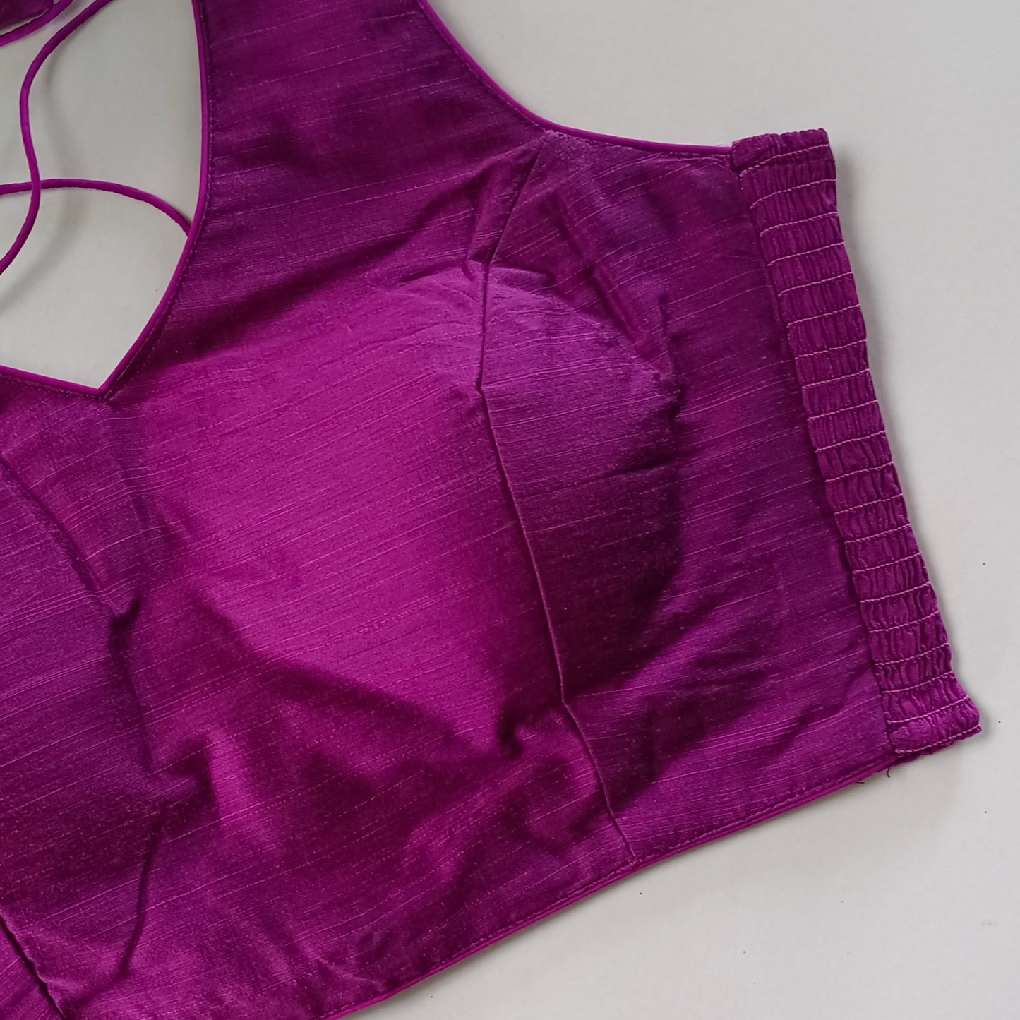 Magenta plain flexifit blouse (attachable sleeves)