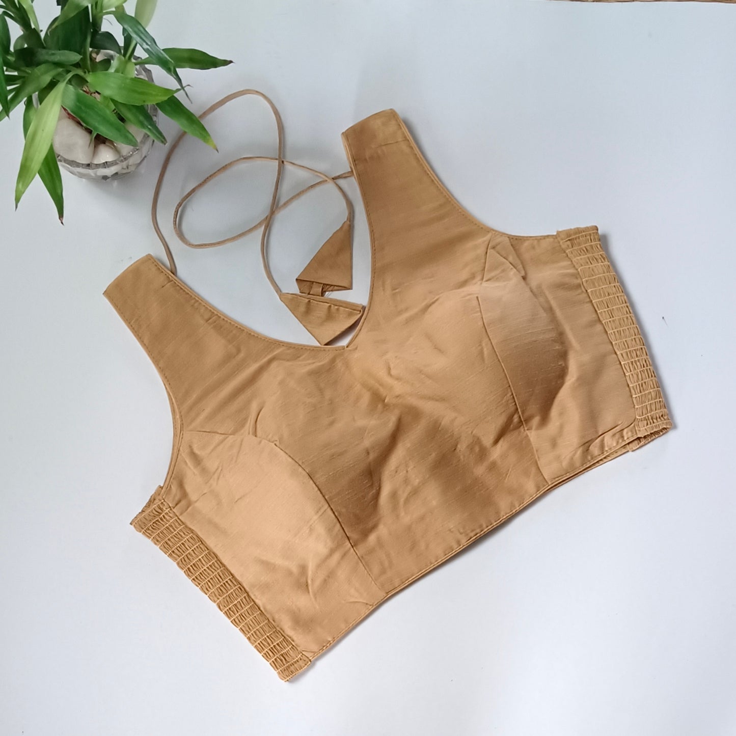 Golden plain flexifit blouse (attachable sleeves)