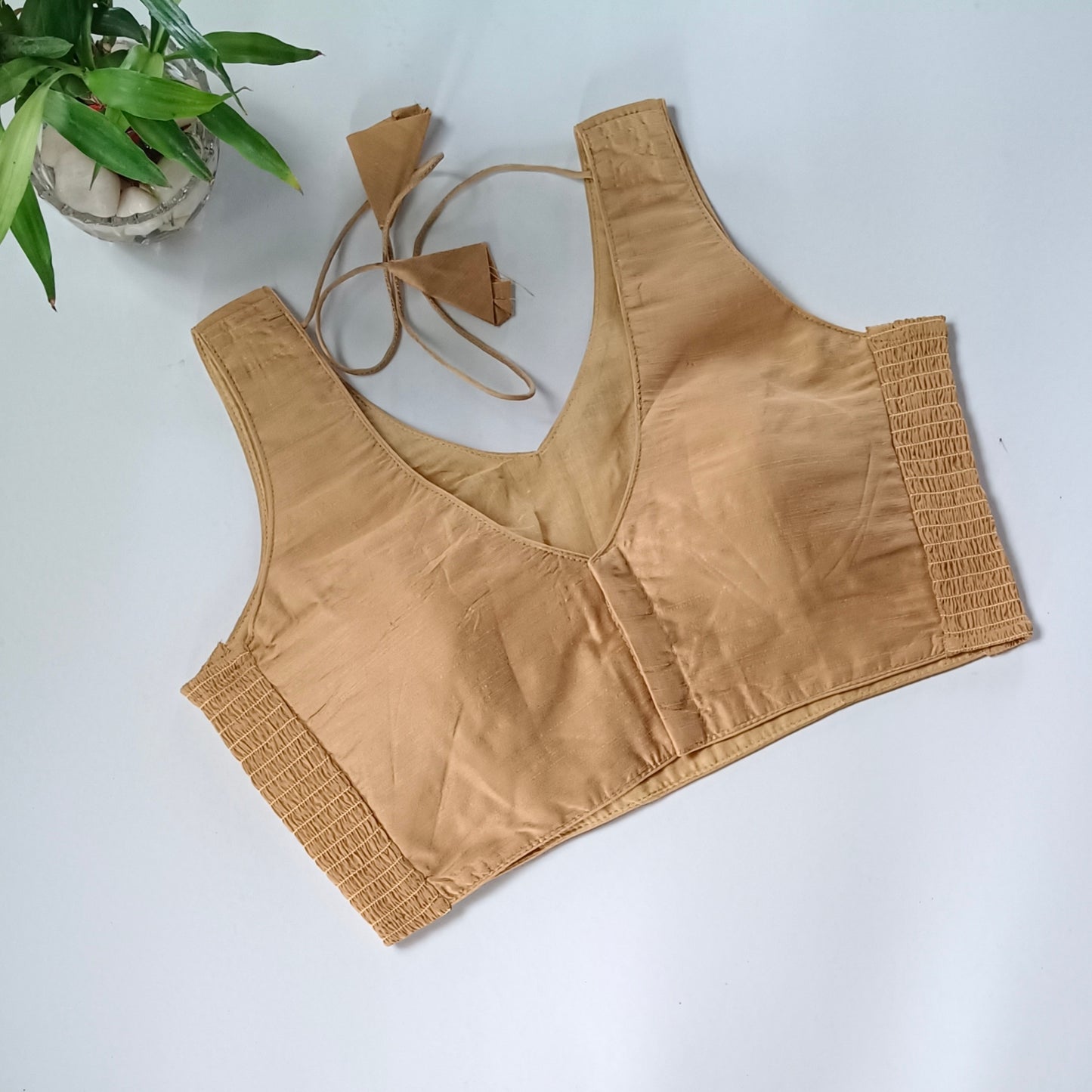 Golden plain flexifit blouse (attachable sleeves)