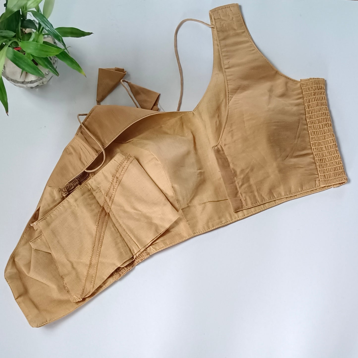 Golden plain flexifit blouse (attachable sleeves)