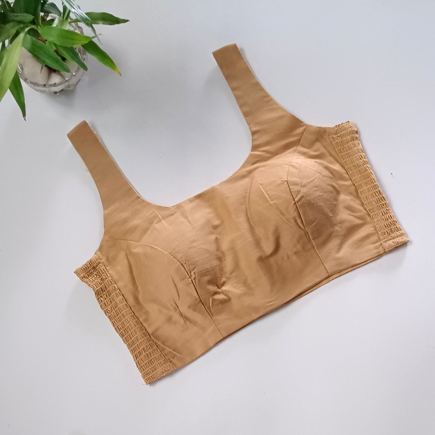 Golden plain flexifit U neck blouse