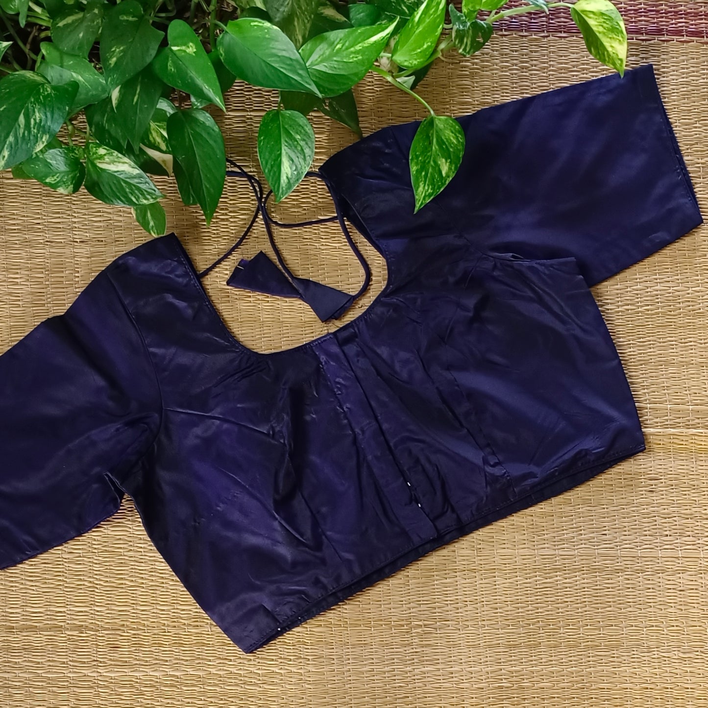 Classic Navy Blue Plain Blouse