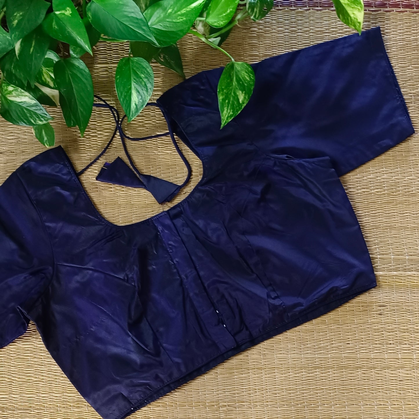 Classic Navy Blue Plain Blouse