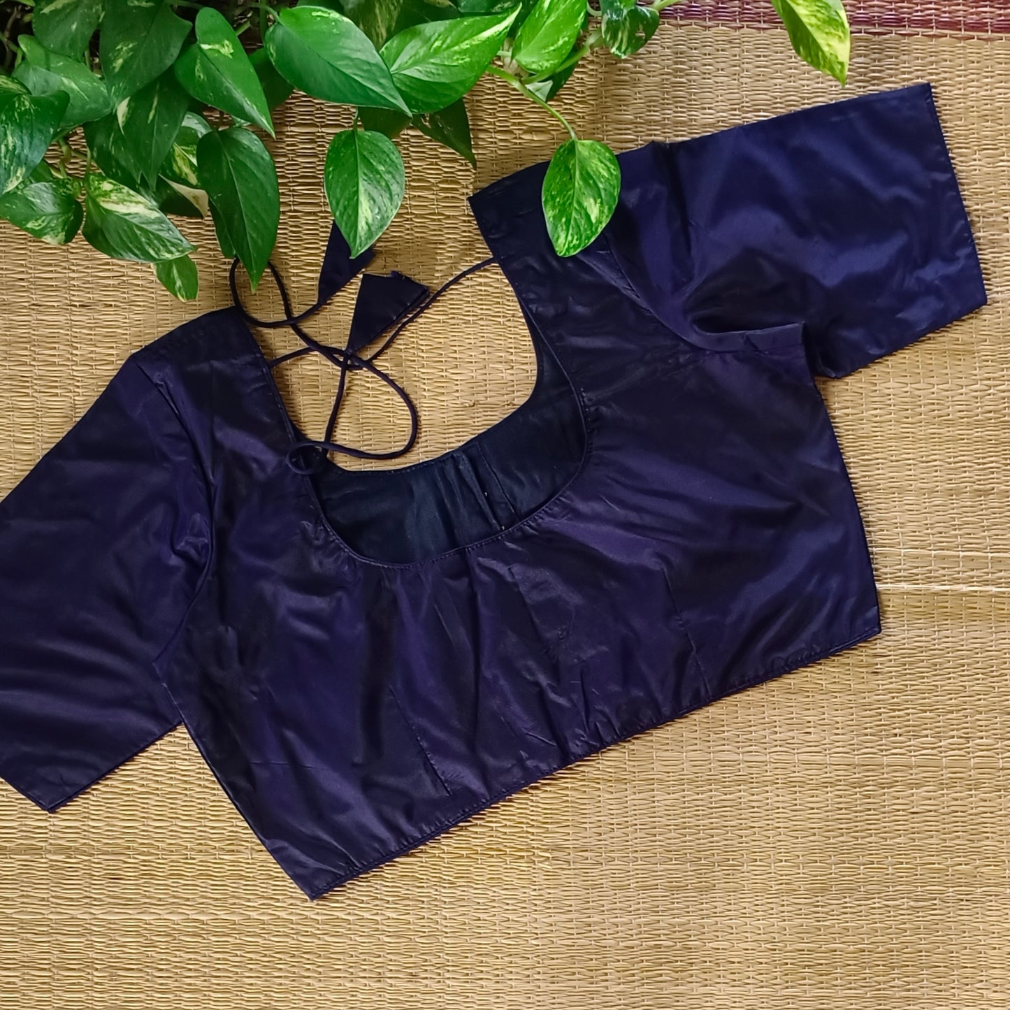 Classic Navy Blue Plain Blouse
