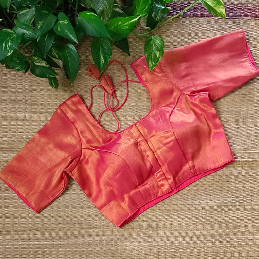 Classic Plain Metallic Pink Blouse