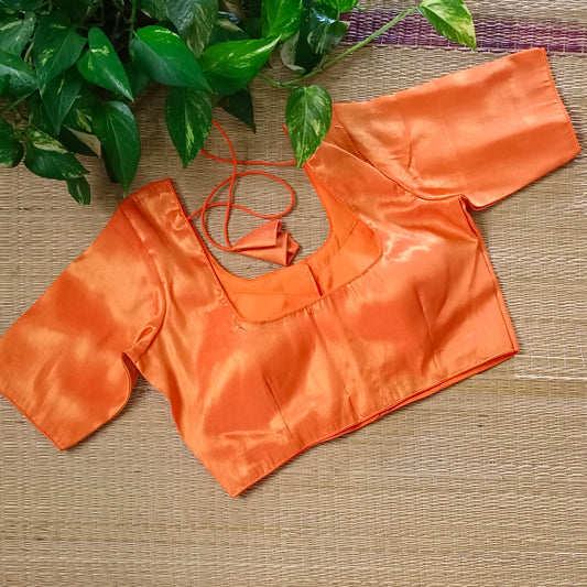 Classic Plain Metallic Orange Blouse