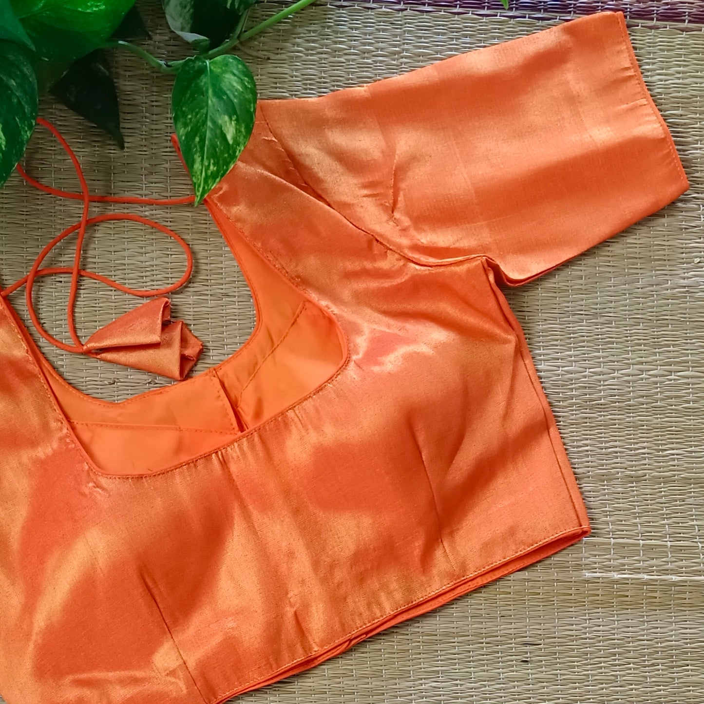 Classic Plain Metallic Orange Blouse