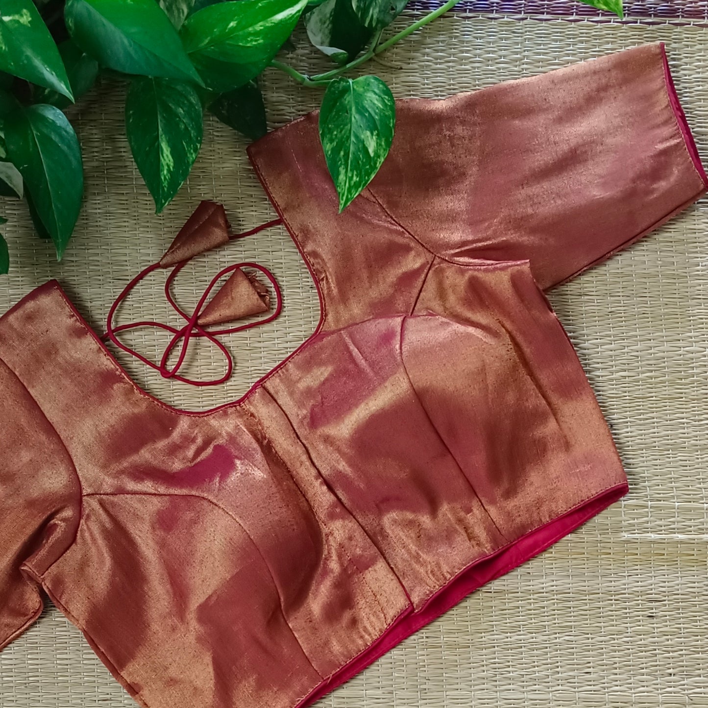 Classic Plain Metallic Maroon Blouse