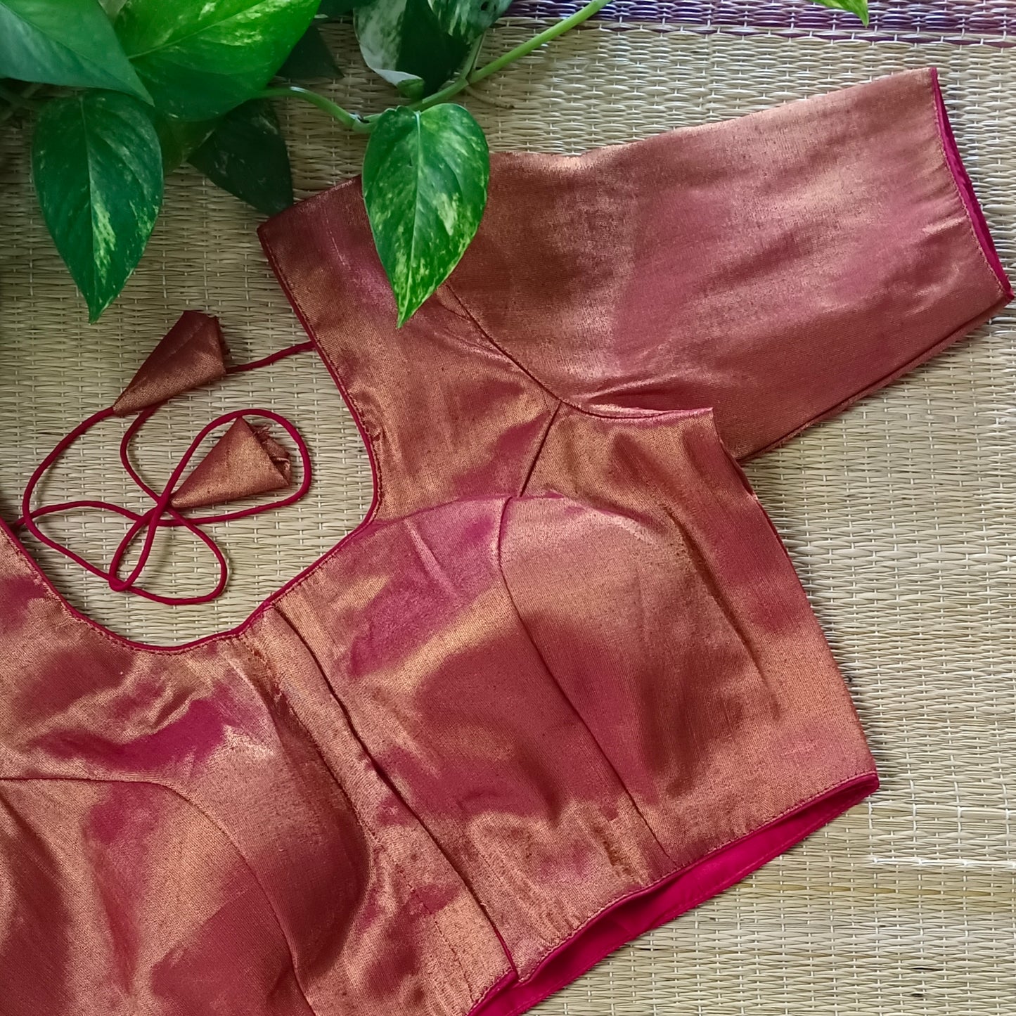 Classic Plain Metallic Maroon Blouse