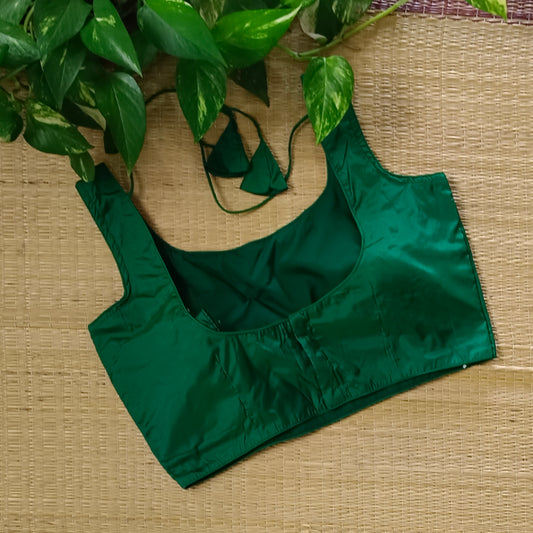 Classic Green Sleeveless Blouse (with attachable sleeves)