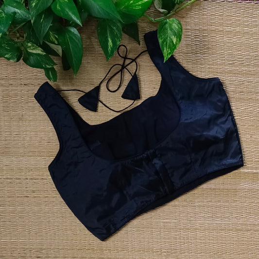 Classic Black Sleeveless Blouse (with attachable sleeves)