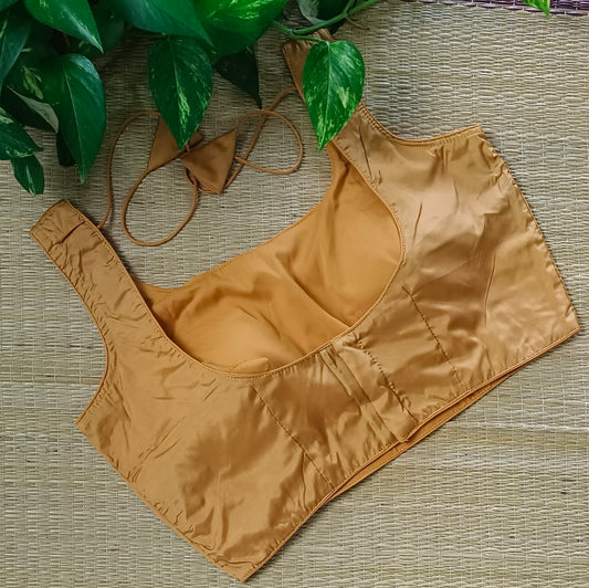 Classic Dark Golden Sleeveless Blouse (with attachable sleeves)