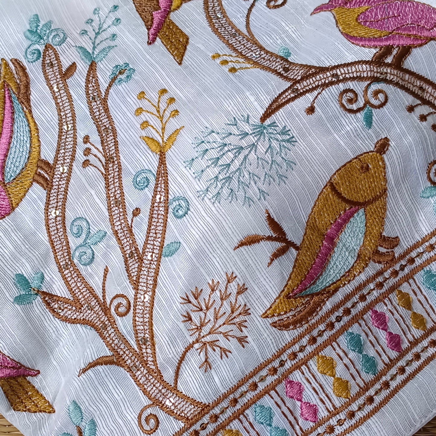 White multicolor embroidery blouse