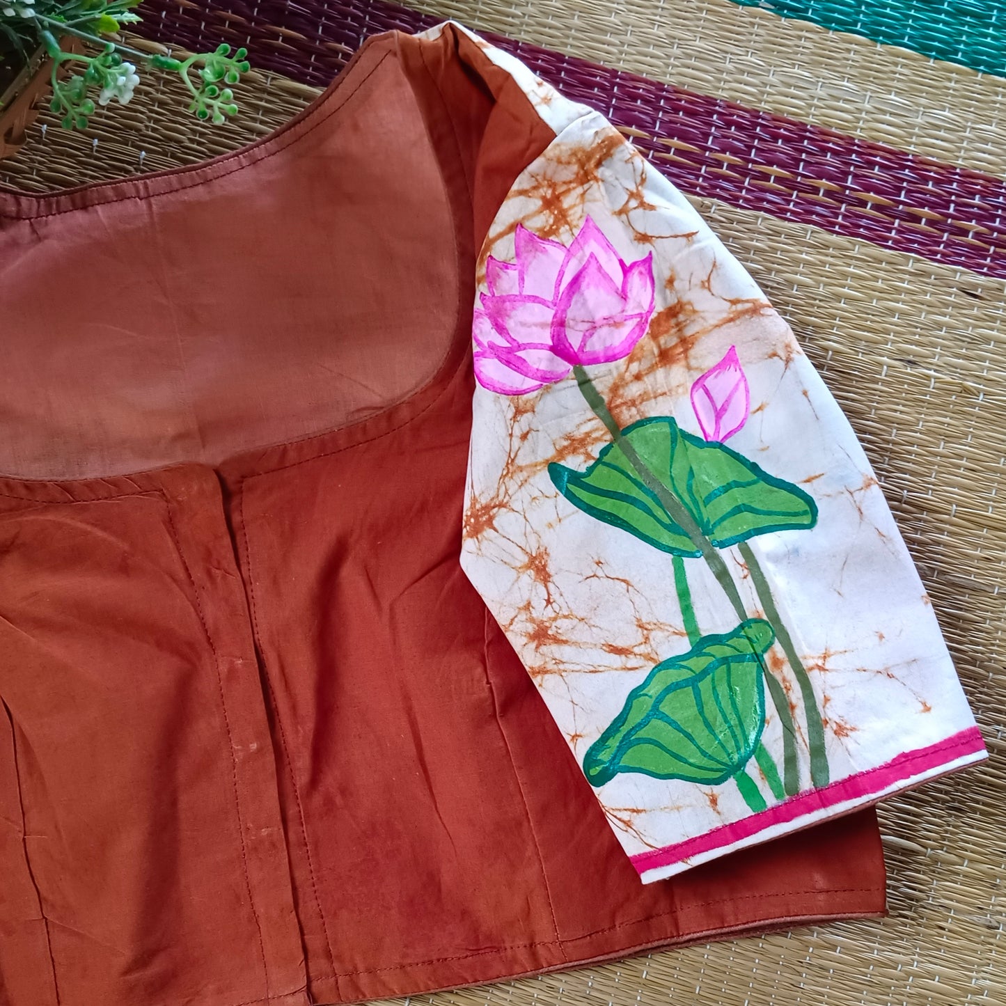 Batik Rustic Orange hand painted blouse