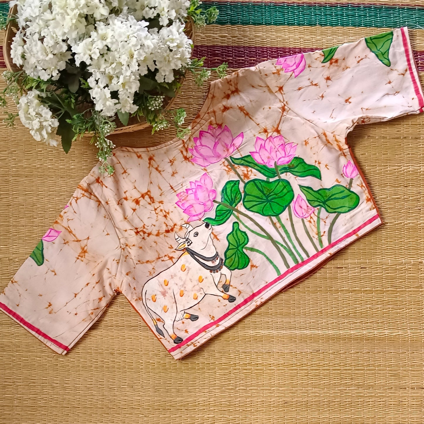Batik Rustic Orange hand painted blouse