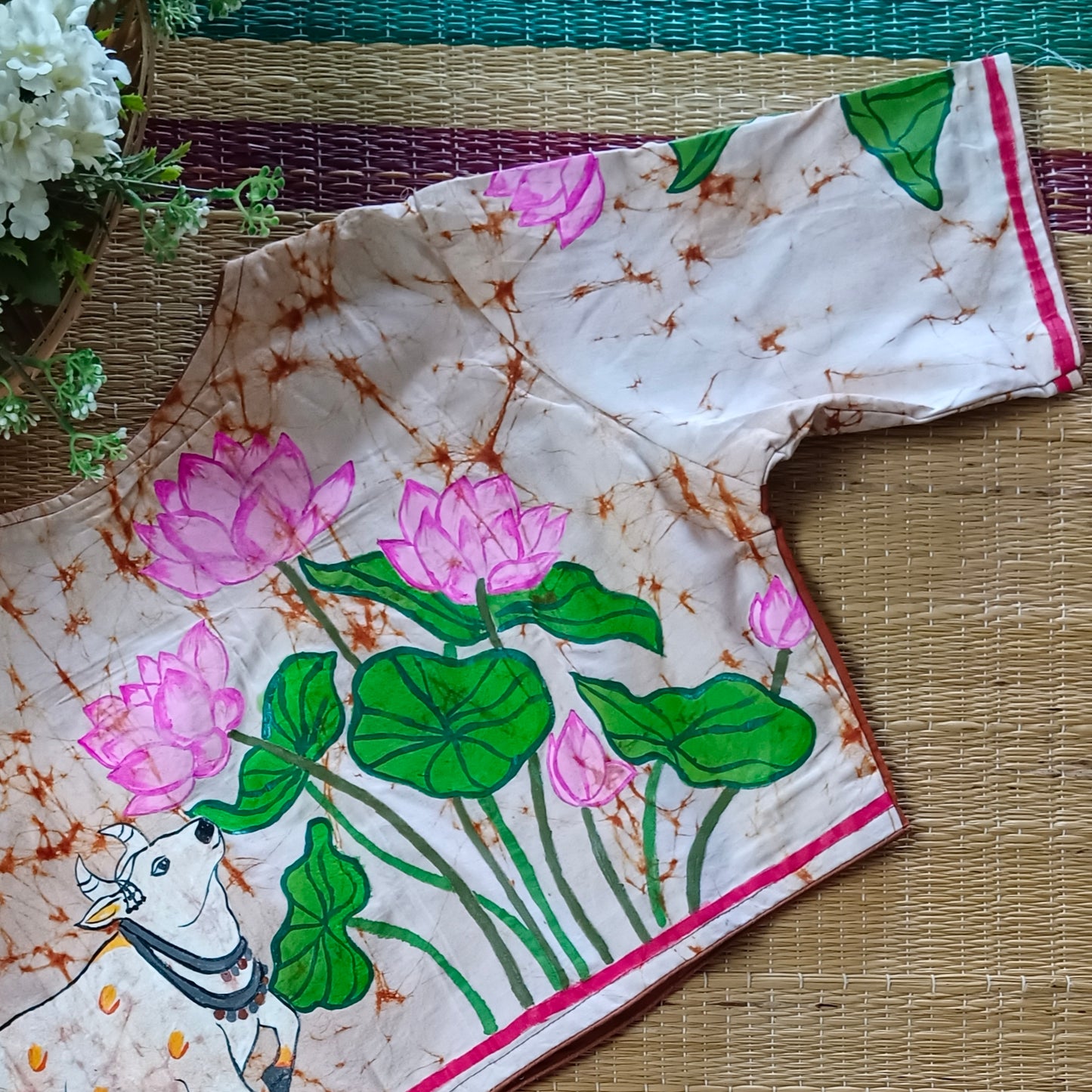 Batik Rustic Orange hand painted blouse