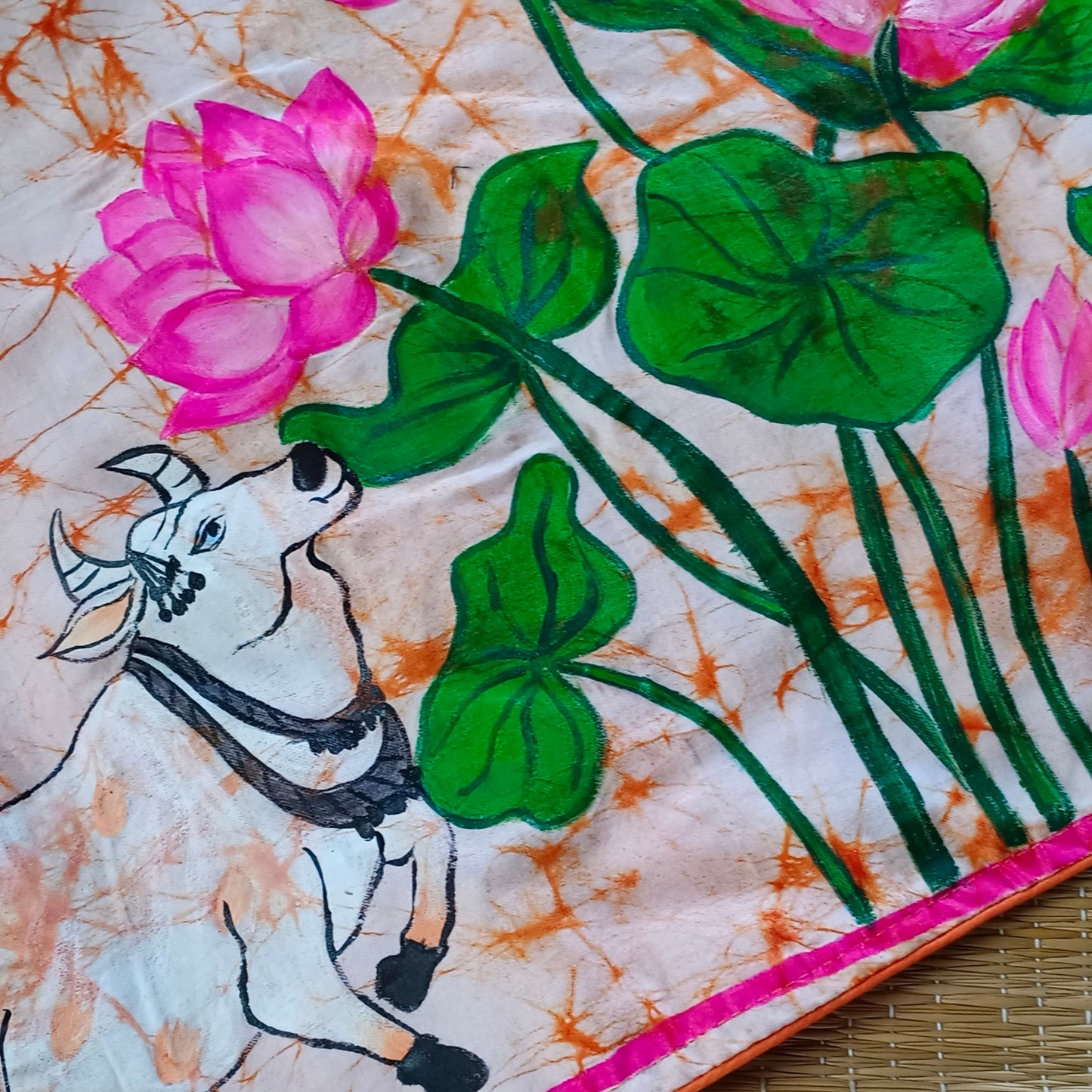 Batik Orange hand painted blouse