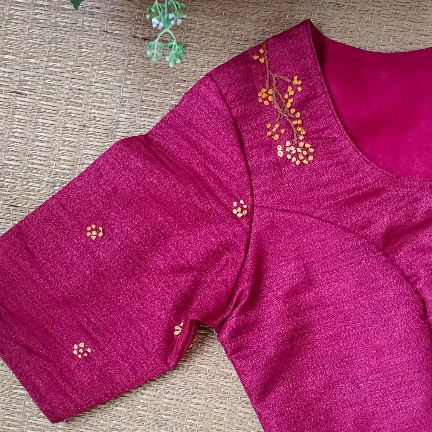 Maroon Knot Work Blouse