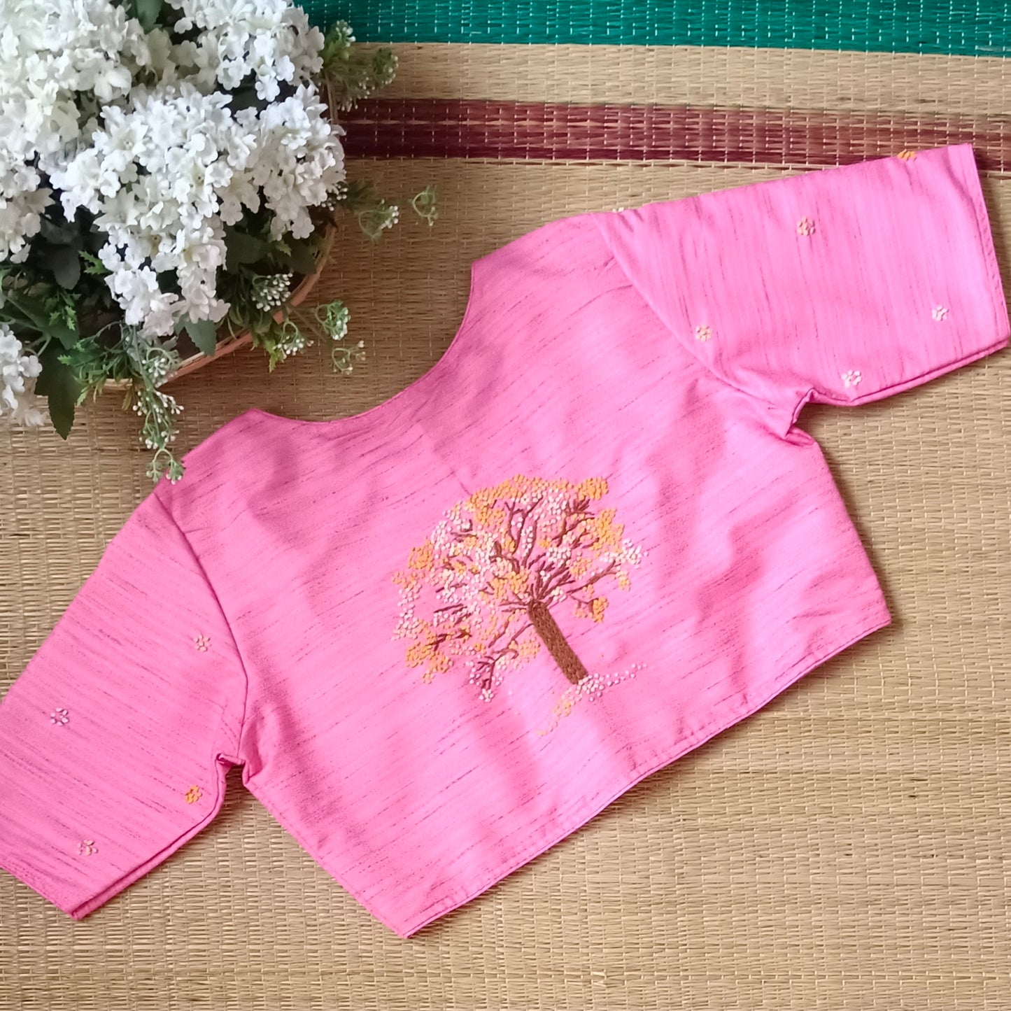 Pink Knot Work Blouse