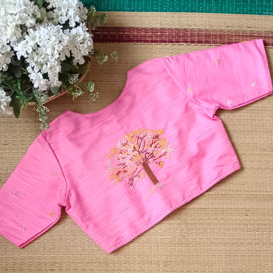 Pink Knot Work Blouse