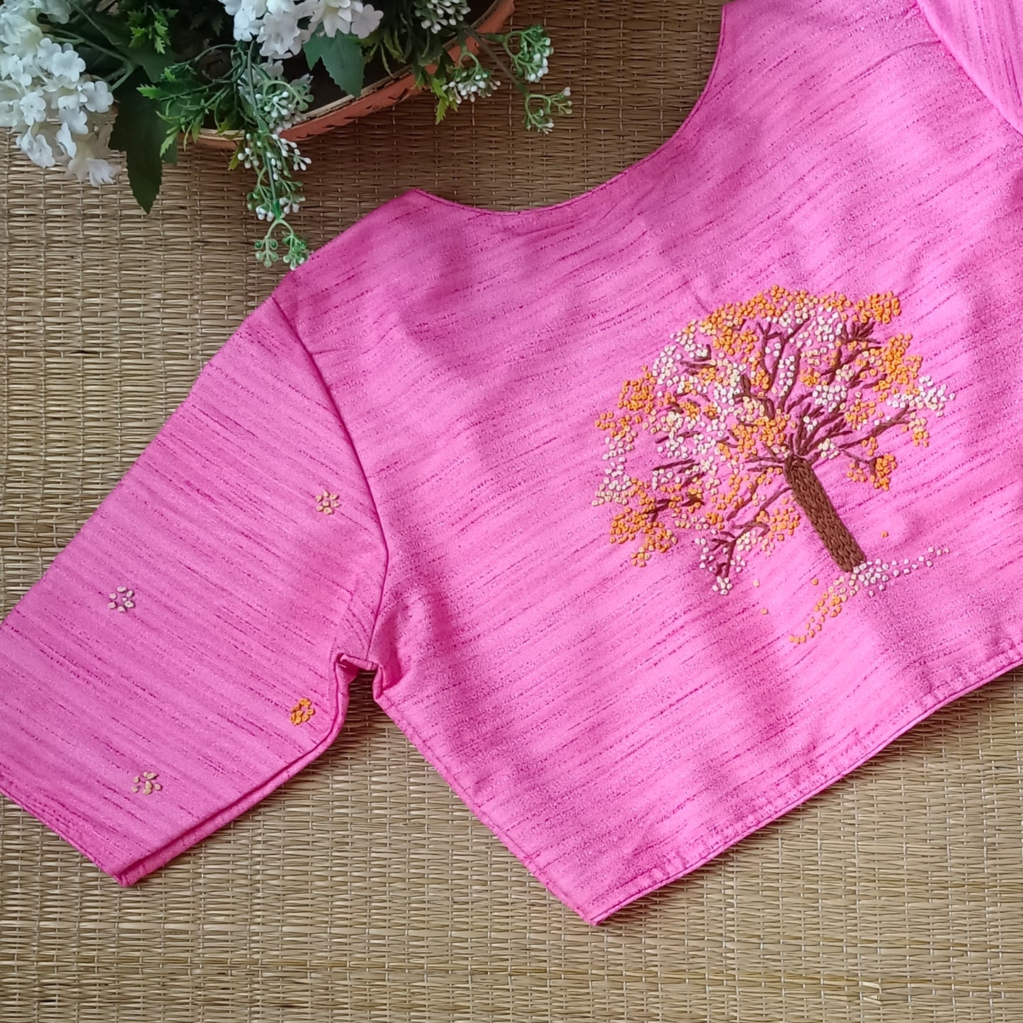Pink Knot Work Blouse