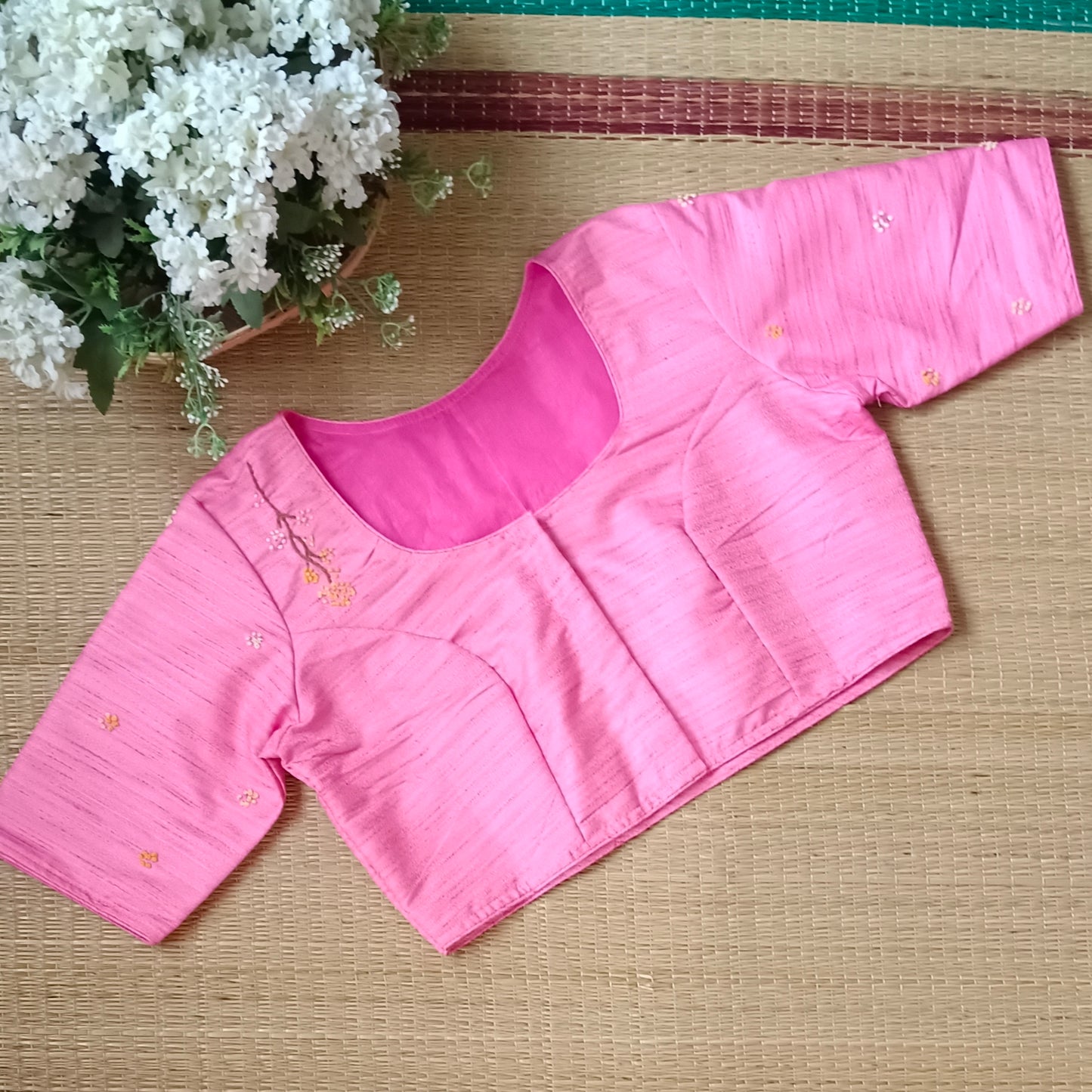 Pink Knot Work Blouse