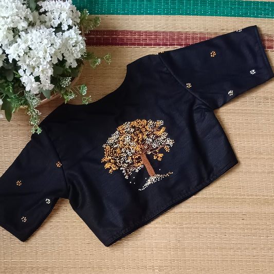 Black Knot Work Blouse