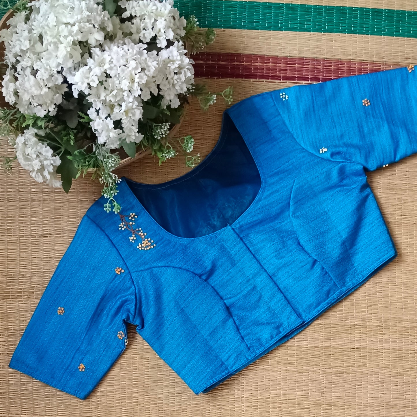 Blue Knot Work Blouse