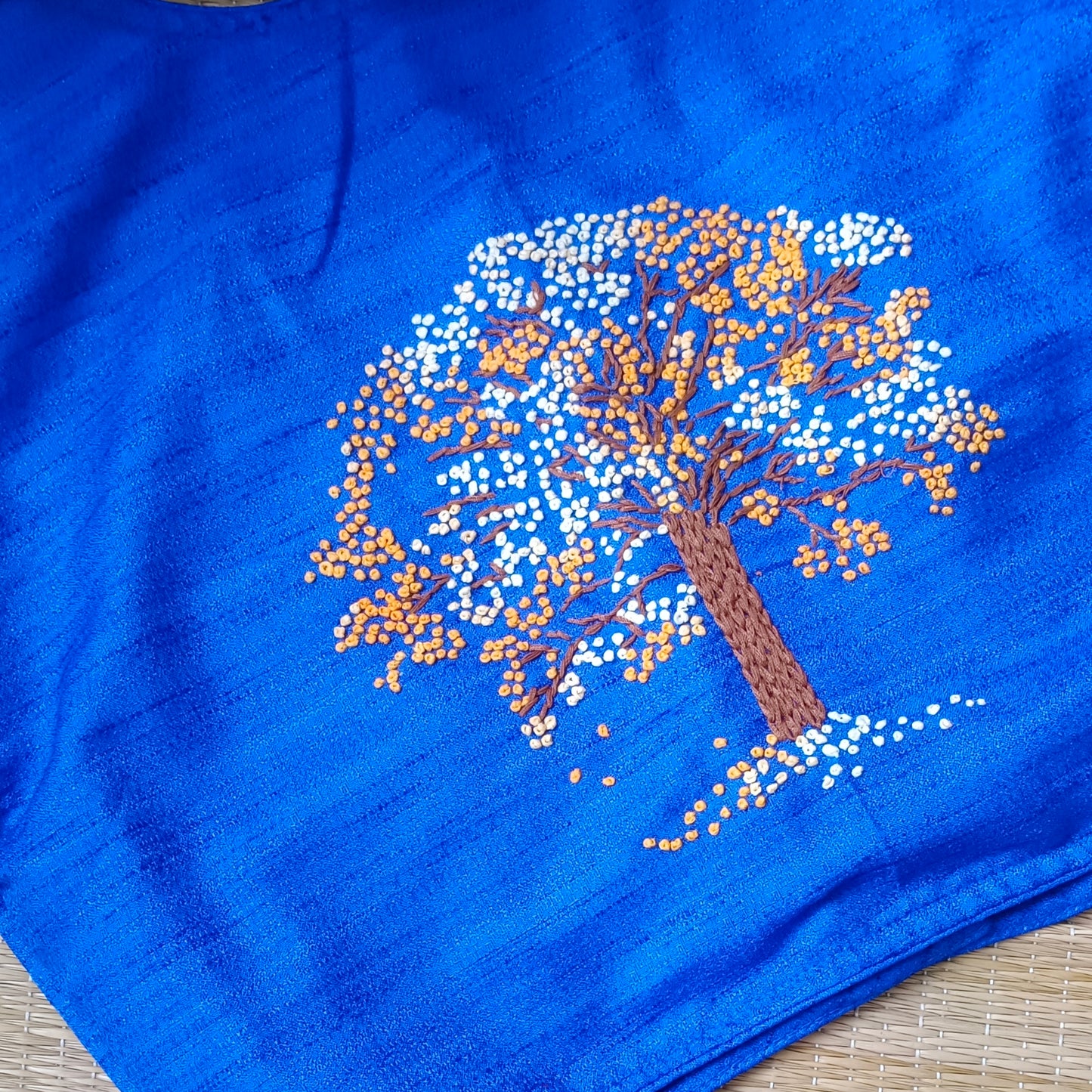 Royal Blue Knot Work Blouse