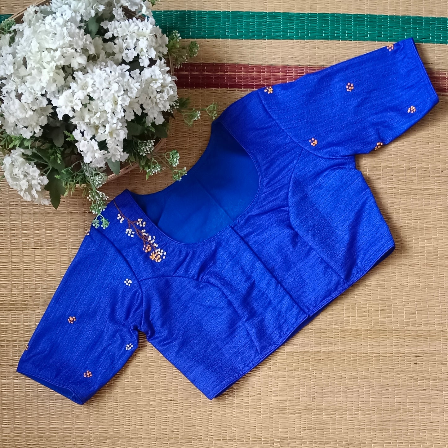 Royal Blue Knot Work Blouse