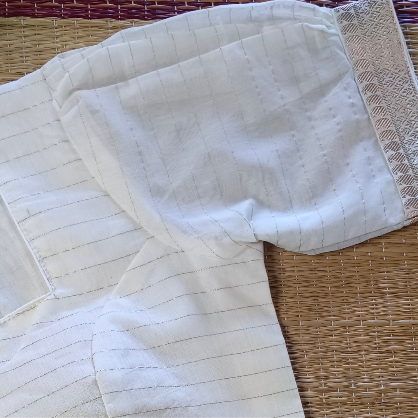 Off White Cotton Silk Blouse