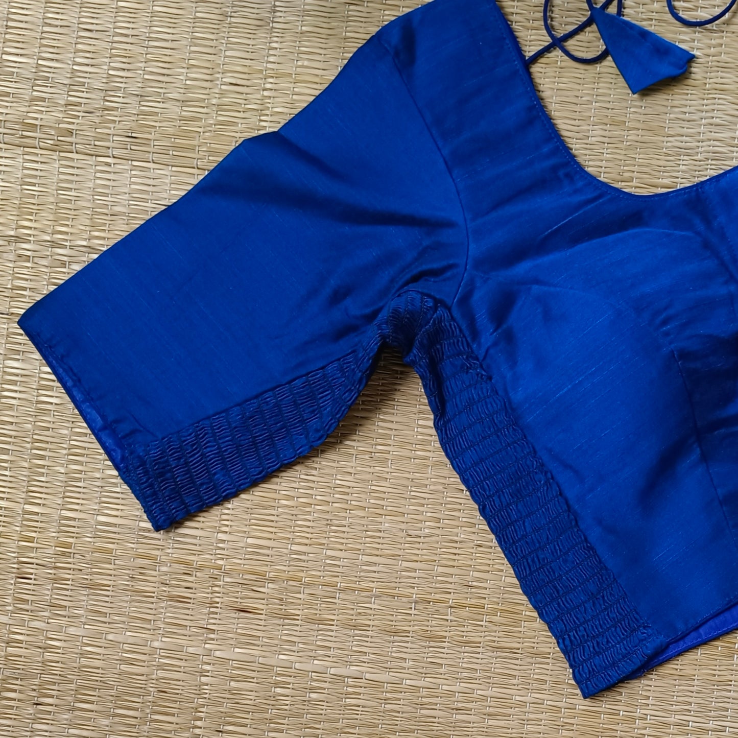 Classic dark royal blue plain flexi fit blouse