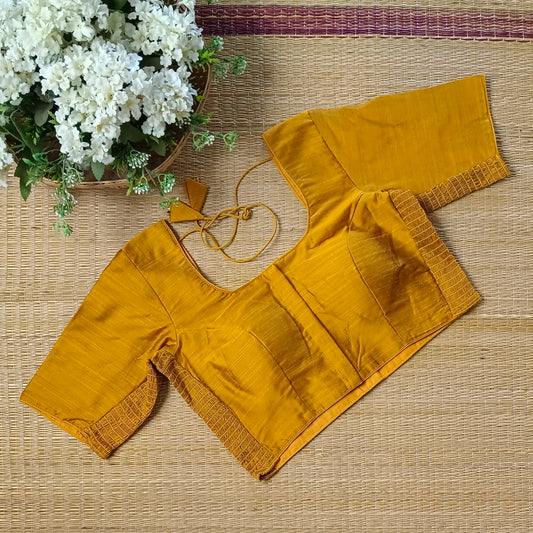 Classic Mustard yellow plain flexi fit blouse