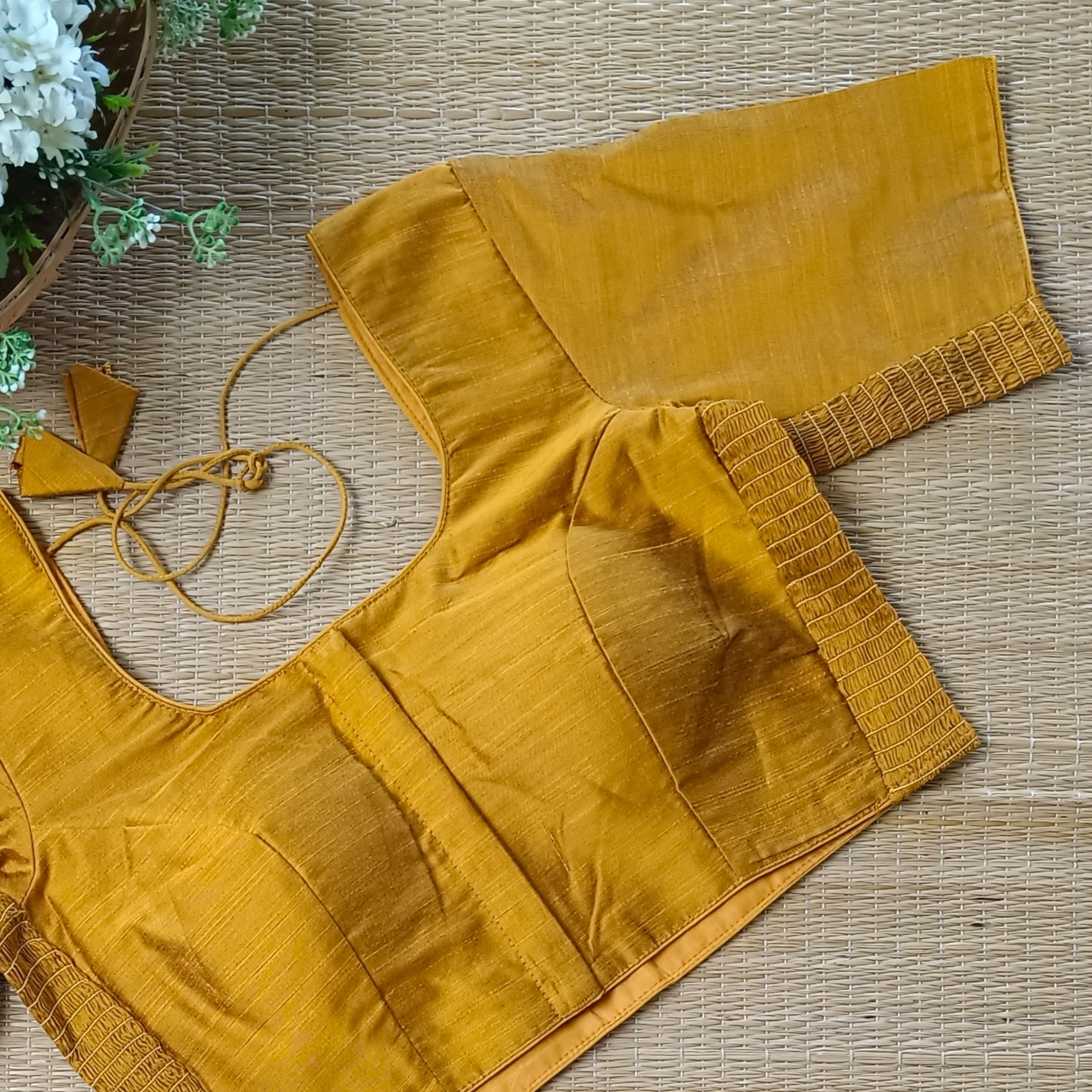 Classic Mustard yellow plain flexi fit blouse