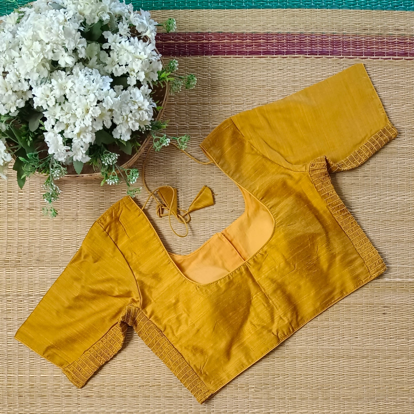 Classic Mustard yellow plain flexi fit blouse