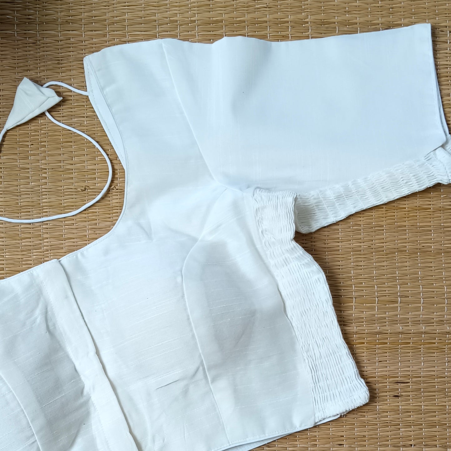 Classic off white plain flexi fit blouse